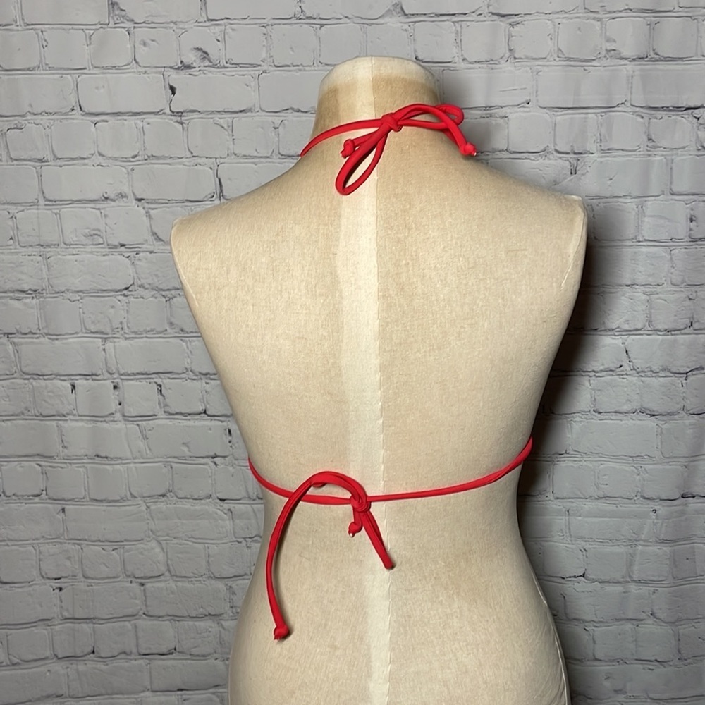 Xhilaration Floral Crochet Triangle Bikini Top Red Blue Yellow Boho Swim Small - Picture 3 of 6